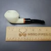 MBSD Meerschaum Deluxe Smooth Rhodesian Block Meerschaum Pipe, Briar-Mortise, New - Image 8