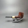 MBSD Briars by Piero Vitale Vintage Sandblasted Billiard w/ Boxwood Briar Pipe, New - Image 7