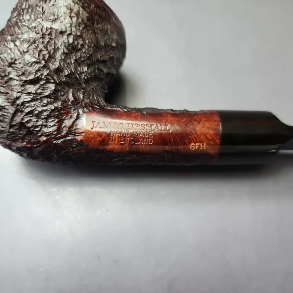 James Upshall Bark Group 6 Partially Rusticated Rhodesian Estate Briar Pipe, Unsmoked - Image 10