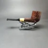 MBSD Briars by Piero Vitale Vintage Sandblasted Billiard w/ Boxwood Briar Pipe, New - Image 8