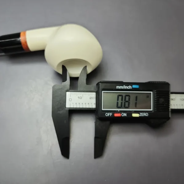 MBSD Meerschaum Deluxe Smooth Rhodesian Block Meerschaum Pipe, Briar-Mortise, New - Image 9