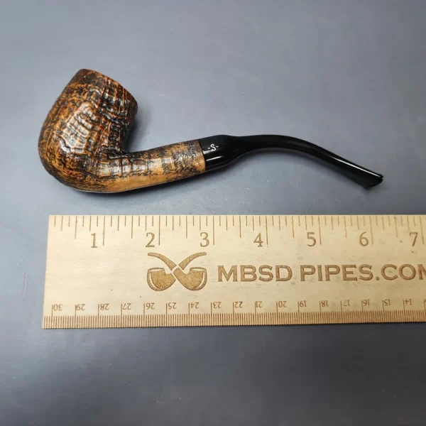 Sasieni Slendaline 59 R Sandblasted Bent Billiard Estate Briar Pipe, English Estates - Image 10