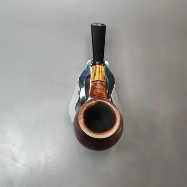 MBSD Briars by Piero Vitale Sienna Contrast Smooth Author w/ Zebrawood Briar Pipe, New - Image 6