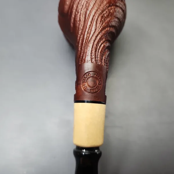 MBSD Briars by Piero Vitale Vintage Sandblasted Billiard w/ Boxwood Briar Pipe, New - Image 11