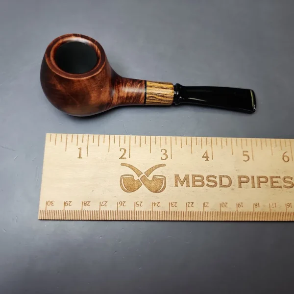 MBSD Briars by Piero Vitale Sienna Contrast Smooth Author w/ Zebrawood Briar Pipe, New - Image 8