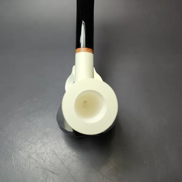 MBSD Meerschaum Deluxe Smooth Billiard Block Meerschaum Pipe, Briar-Mortise, New - Image 4