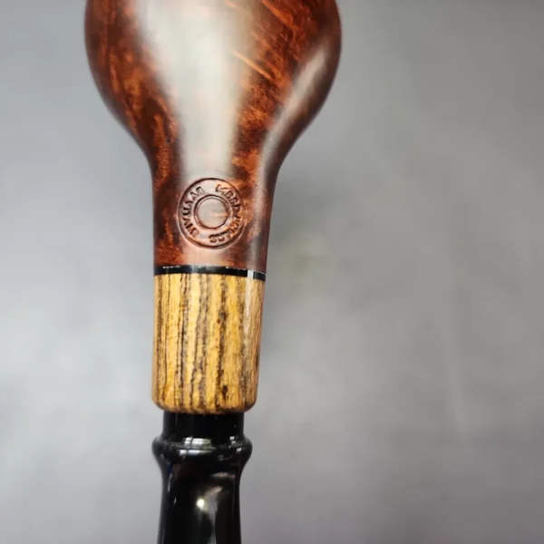 MBSD Briars by Piero Vitale Sienna Contrast Smooth Author w/ Zebrawood Briar Pipe, New - Image 10