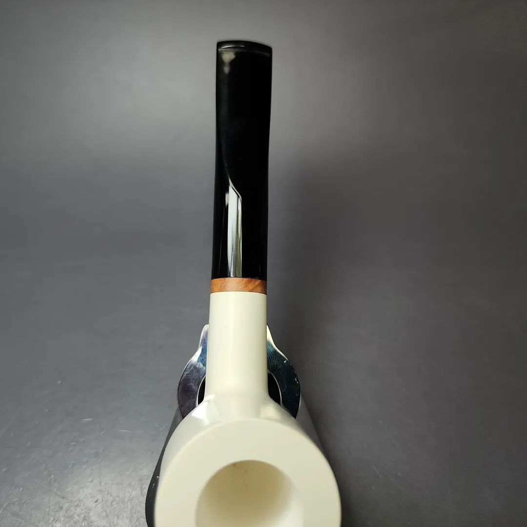 MBSD Meerschaum Deluxe Smooth Billiard Block Meerschaum Pipe, Briar-Mortise, New - Image 5