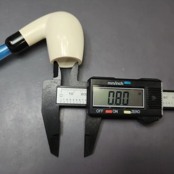 Smooth Bent Billiard w/ Blue Stem & Case Estate Block Meerschaum Pipe, Unsmoked - Image 10