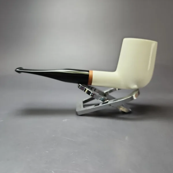 MBSD Meerschaum Deluxe Smooth Billiard Block Meerschaum Pipe, Briar-Mortise, New - Image 7