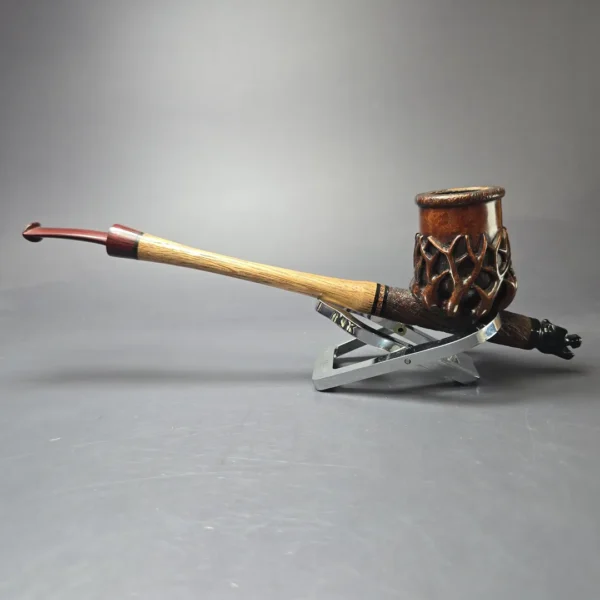 Moonlight Pipes "Sprouting Cavalier" w/ Oak Handmade Briar Pipe, New - Image 5