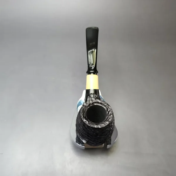 MBSD Briars by Piero Vitale Black Rusticated Brandy w/ Boxwood, Briar Pipe, New - Image 6