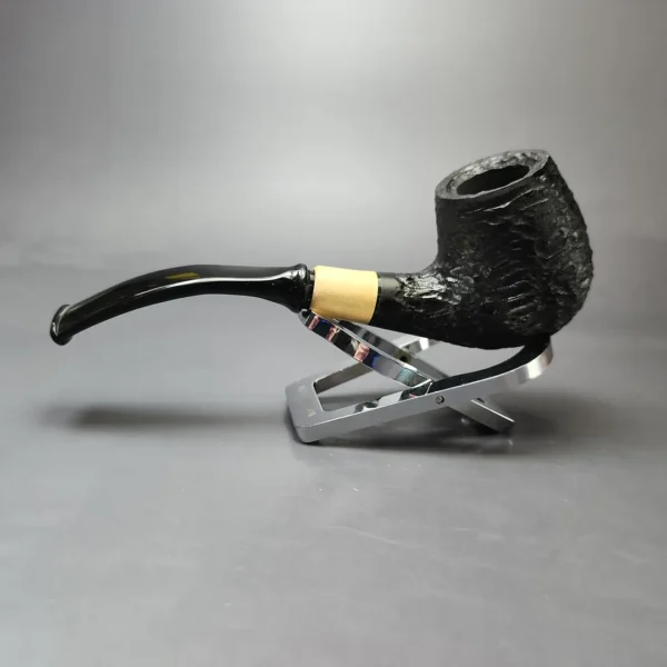 MBSD Briars by Piero Vitale Black Rusticated Brandy w/ Boxwood, Briar Pipe, New - Image 7