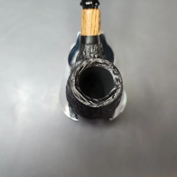 MBSD Briars by Piero Vitale Black Rusticated Brandy w/ Olivewood, Briar Pipe, New - Image 4