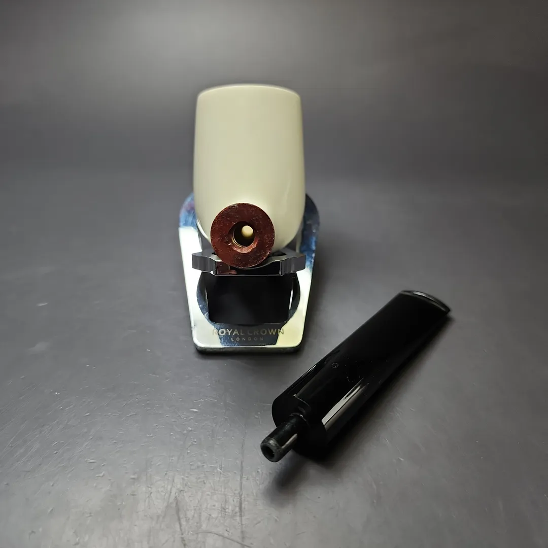 MBSD Meerschaum Deluxe Smooth Billiard Block Meerschaum Pipe, Briar-Mortise, New - Image 10