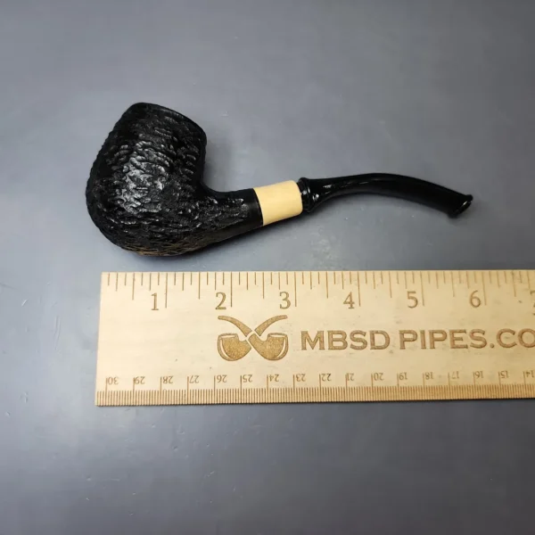 MBSD Briars by Piero Vitale Black Rusticated Brandy w/ Boxwood, Briar Pipe, New - Image 8