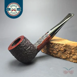 James Upshall Bark Group 5 Partially Rusticated Billiard Estate Briar Pipe, Unsmoked