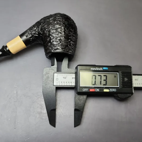 MBSD Briars by Piero Vitale Black Rusticated Brandy w/ Boxwood, Briar Pipe, New - Image 9
