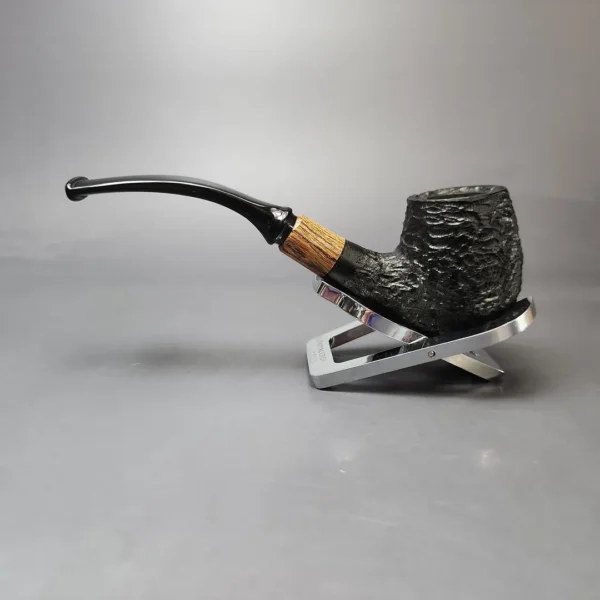 MBSD Briars by Piero Vitale Black Rusticated Brandy w/ Olivewood, Briar Pipe, New - Image 7