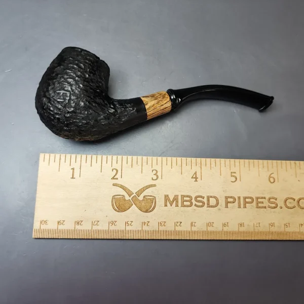 MBSD Briars by Piero Vitale Black Rusticated Brandy w/ Olivewood, Briar Pipe, New - Image 8