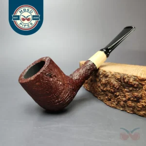 MBSD Briars by Piero Vitale Vintage Sandblasted Billiard w/ Boxwood Briar Pipe, New