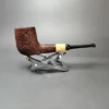 MBSD Briars by Piero Vitale Vintage Sandblasted Billiard w/ Boxwood Briar Pipe, New - Image 2
