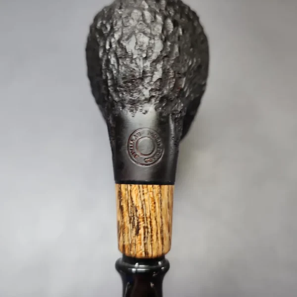 MBSD Briars by Piero Vitale Black Rusticated Brandy w/ Olivewood, Briar Pipe, New - Image 10