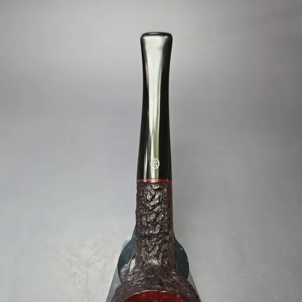 James Upshall Bark Group 5 Partially Rusticated Billiard Estate Briar Pipe, Unsmoked - Image 6