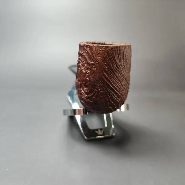 MBSD Briars by Piero Vitale Vintage Sandblasted Billiard w/ Boxwood Briar Pipe, New - Image 3