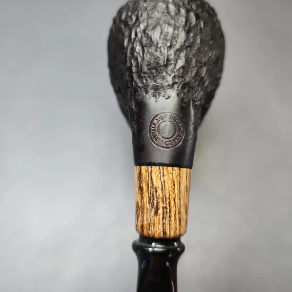 MBSD Briars by Piero Vitale Black Rusticated Brandy w/ Olivewood, Briar Pipe, New - Image 11