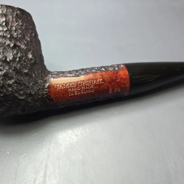 James Upshall Bark Group 5 Partially Rusticated Billiard Estate Briar Pipe, Unsmoked - Image 7