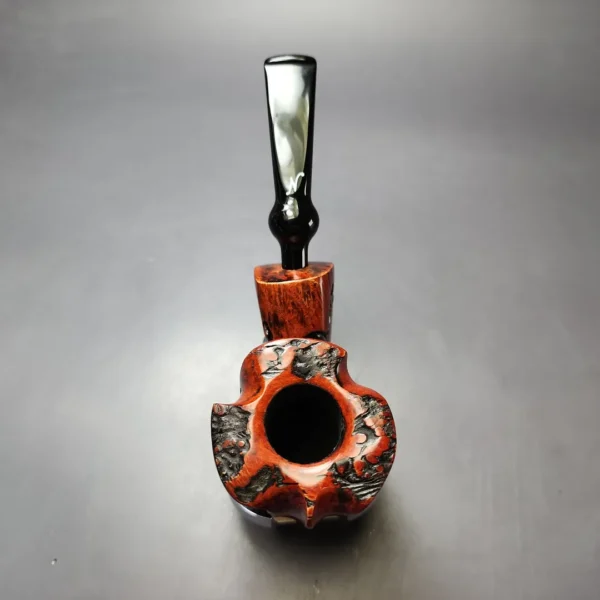 Nording Moss Partially Rusticated Freehand Estate Briar Pipe, Unsmoked - Image 8