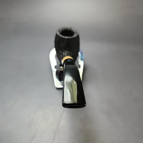 MBSD Briars by Piero Vitale Black Rusticated Brandy w/ Boxwood Briar Pipe, New - Image 4