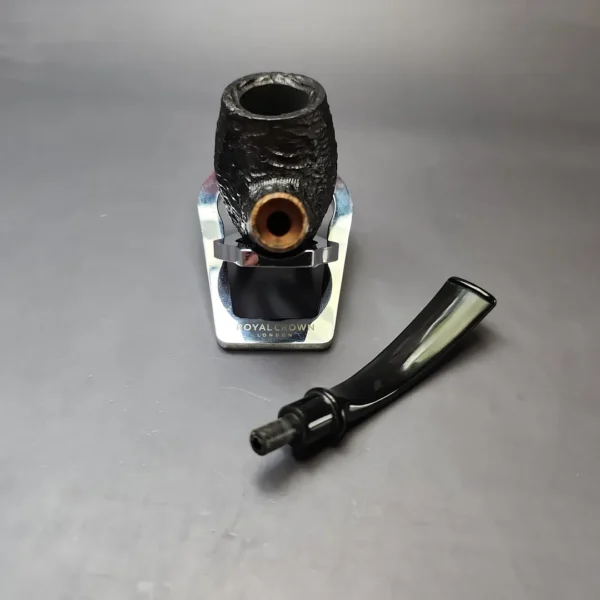 MBSD Briars by Piero Vitale Black Rusticated Brandy w/ Olivewood, Briar Pipe, New - Image 12