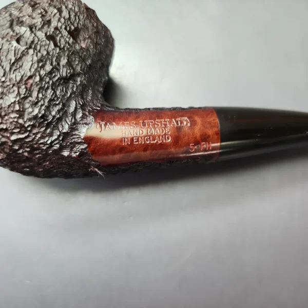 James Upshall Bark Group 5 Rusticated Brandy Estate Briar Pipe, Unsmoked - Image 10