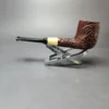 MBSD Briars by Piero Vitale Vintage Sandblasted Billiard w/ Boxwood Briar Pipe, New - Image 7