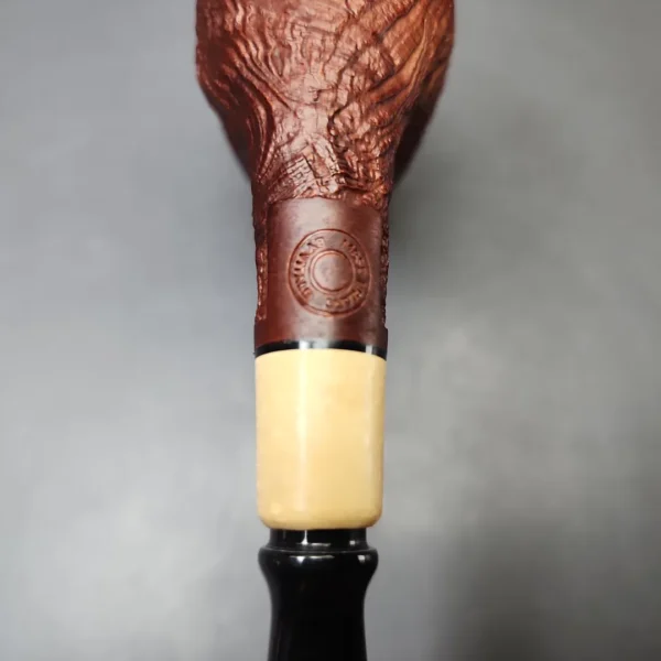 MBSD Briars by Piero Vitale Vintage Sandblasted Billiard w/ Boxwood Briar Pipe, New - Image 10