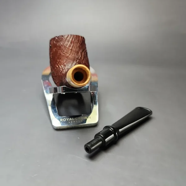 MBSD Briars by Piero Vitale Vintage Sandblasted Billiard w/ Boxwood Briar Pipe, New - Image 11