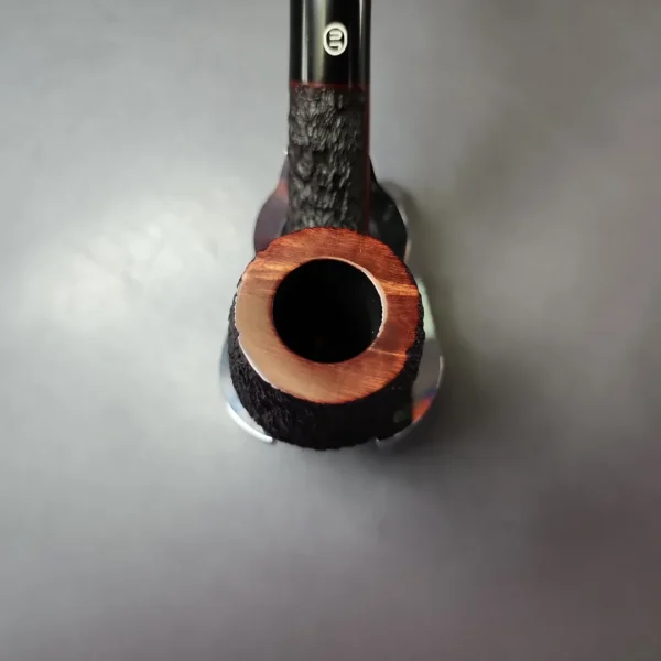 James Upshall Bark Group 6 Partially Rusticated Bent Billiard Estate Briar Pipe, Unsmoked - Image 5