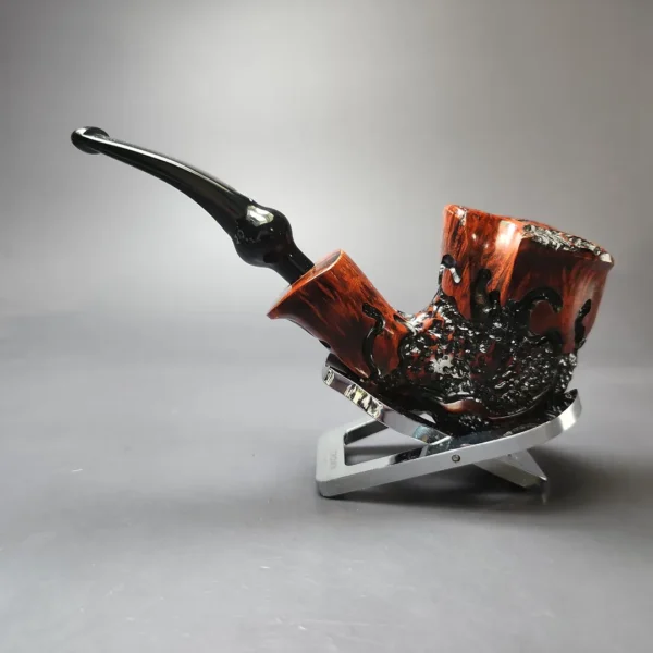 Nording Moss Partially Rusticated Freehand Estate Briar Pipe, Unsmoked - Image 9