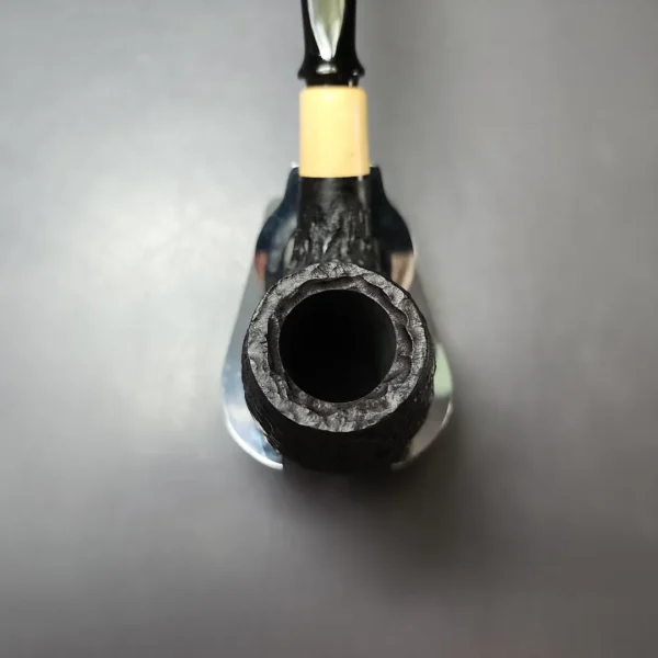 MBSD Briars by Piero Vitale Black Rusticated Brandy w/ Boxwood Briar Pipe, New - Image 5