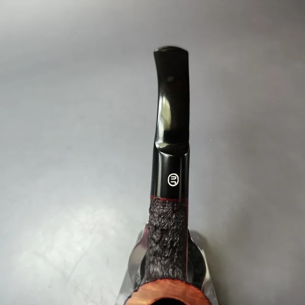 James Upshall Bark Group 6 Partially Rusticated Bent Billiard Estate Briar Pipe, Unsmoked - Image 6