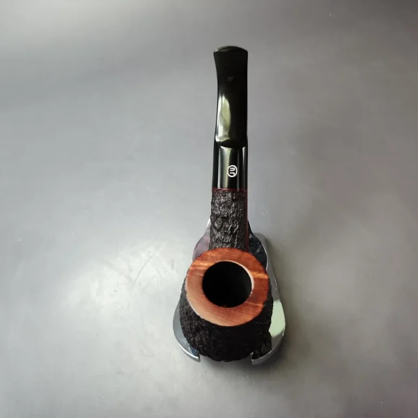 James Upshall Bark Group 6 Partially Rusticated Bent Billiard Estate Briar Pipe, Unsmoked - Image 7