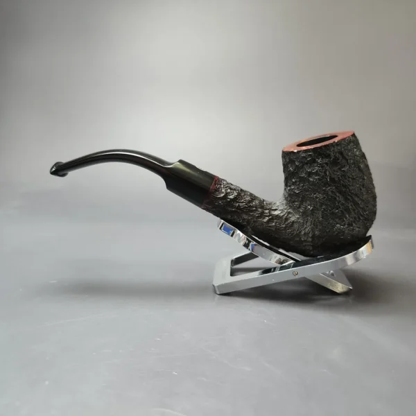 James Upshall Bark Group 6 Partially Rusticated Bent Billiard Estate Briar Pipe, Unsmoked - Image 8