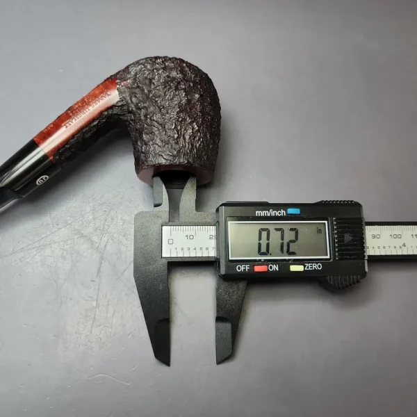 James Upshall Bark Group 6 Partially Rusticated Bent Billiard Estate Briar Pipe, Unsmoked - Image 11