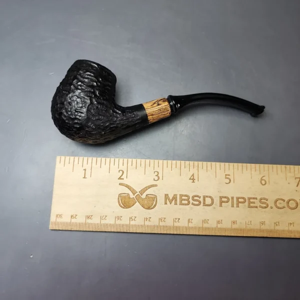 MBSD Briars by Piero Vitale Black Rusticated Brandy w/ Olivewood, Briar Pipe, New - Image 9