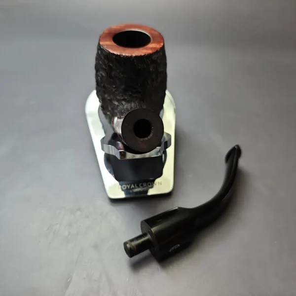 James Upshall Bark Group 6 Partially Rusticated Bent Billiard Estate Briar Pipe, Unsmoked - Image 13