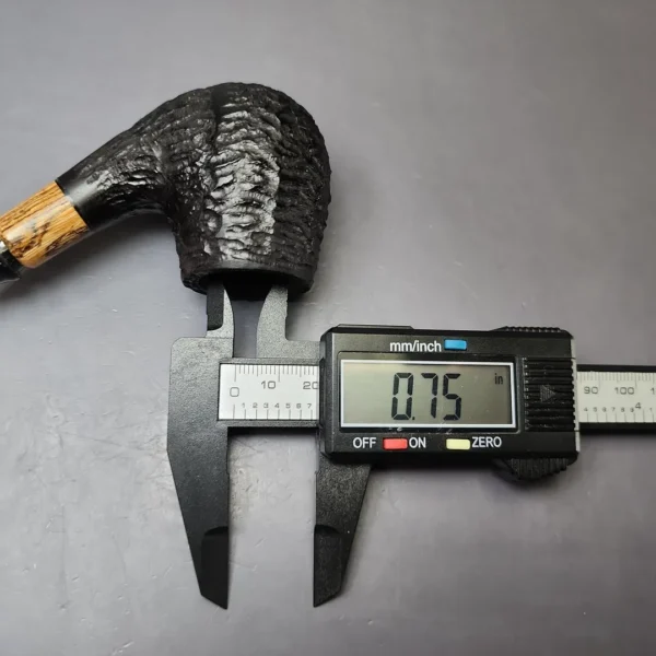 MBSD Briars by Piero Vitale Black Rusticated Brandy w/ Olivewood, Briar Pipe, New - Image 10