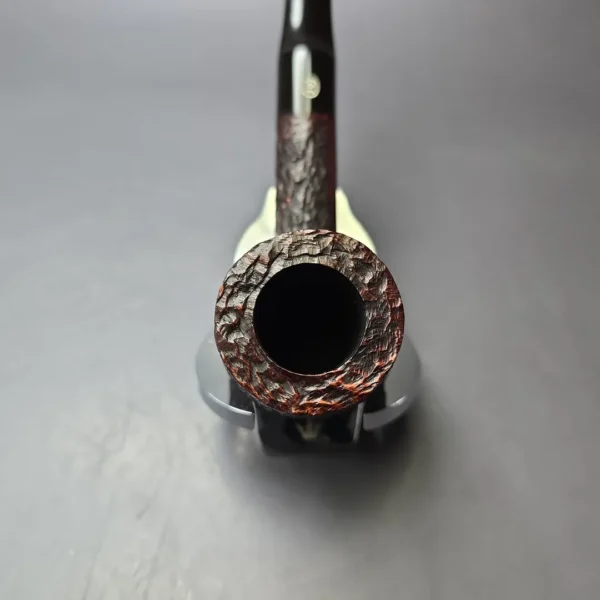 James Upshall Bark Group 5 Rusticated Billiard Estate Briar Pipe, Unsmoked - Image 5