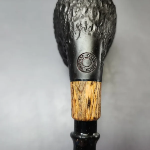 MBSD Briars by Piero Vitale Black Rusticated Brandy w/ Olivewood, Briar Pipe, New - Image 11